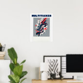Multitasker Abstract Fluid Art - Modern Retro Poster (Heimbüro)