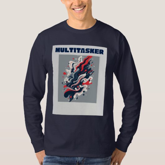 Multitasker - Abstract Retro Fluid Art T-Shirt (Vorderseite)