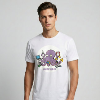 Multitasker – Funny Chaotic Octopus Dark Humor  T-Shirt
