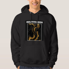 Multitasker Gold & Black Liquid Marble Abstract Hoodie