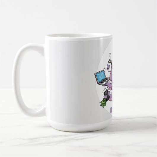 Multitasker – Lustiger chaotischer Oktopus Dunkler Kaffeetasse (Links)