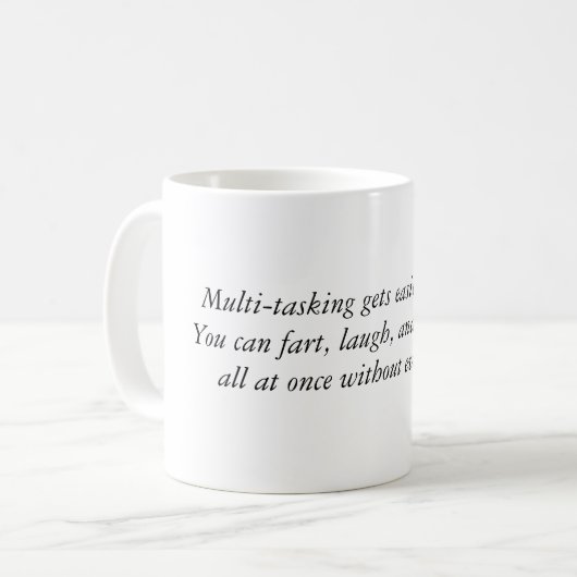 Multitasking erhält mit Alter einfacher. Sie Kaffeetasse (Vorderseite Links)