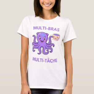Multitasking-Multiarmer Tintenfisch mit Kaffee – H T-Shirt