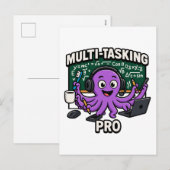 Multitasking-Oktopus-Klassenlernprogramm Pro Feiertagspostkarte (Vorne/Hinten)