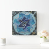 Multiverse Star of David Quadratische Wanduhr (Zuhause)