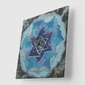 Multiverse Star of David Quadratische Wanduhr (Winkel)