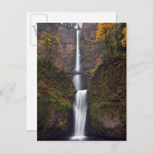 Multnomah-Fälle im Spätherbst Postkarte (Vorne/Hinten)