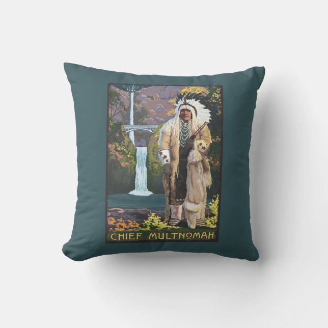 Multnomah Fälle, OregonChief Multnomah Kissen (Vorderseite)