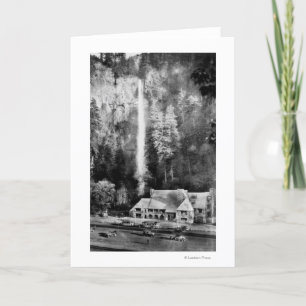 Multnomah Fälle und Häuschen-Fotografie Karte