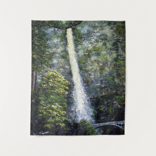 Multnomah Falls -1 (Original Oil Painting) Wandteppich (Vorderseite)
