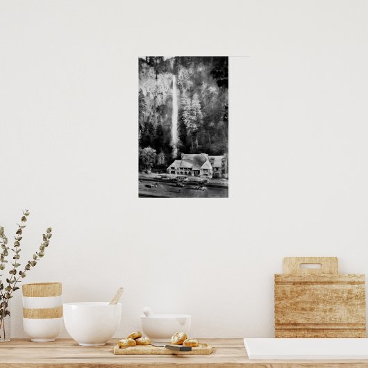 Multnomah Falls and Lodge Foto Poster (Küche)