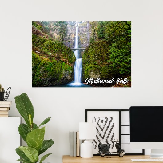 Multnomah Falls, Columbia River Gorge, Oregon Poster (Heimbüro)