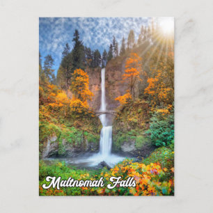 Multnomah Falls, Columbia River Gorge, Oregon Postkarte