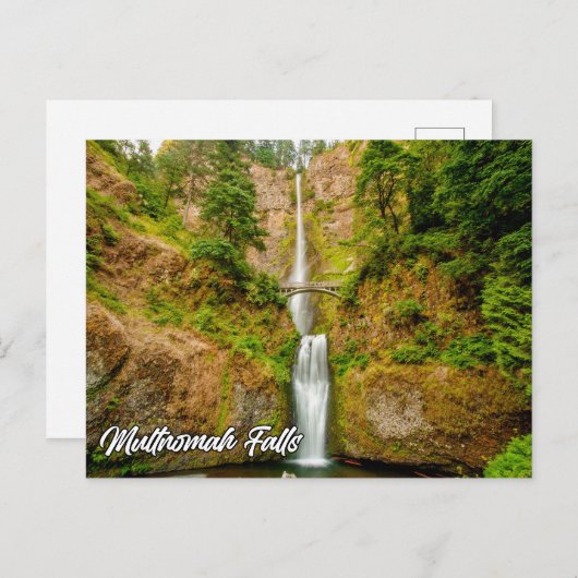 Multnomah Falls, Columbia River Gorge, Oregon Postkarte (Vorne/Hinten)