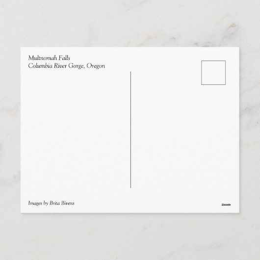 Multnomah Falls Feiertagspostkarte (Rückseite)