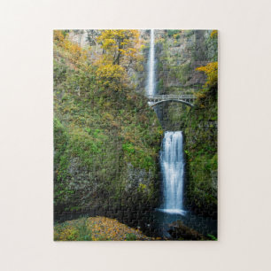 Multnomah Falls im Herbst in der Columbia Gorge Puzzle