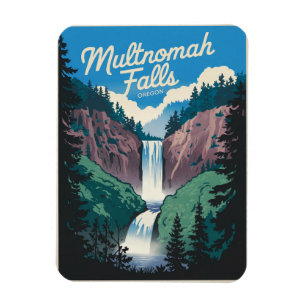 Multnomah Falls im Vintage-Stil Magnet