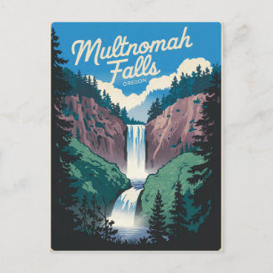 Multnomah Falls im Vintage-Stil Postkarte