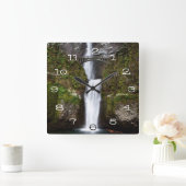 Multnomah Falls in the Columbia Gorge Quadratische Wanduhr (Zuhause)