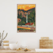 Multnomah Falls & Lodge, Oregon Travel Poster (Küche)