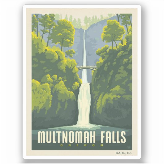 Multnomah Falls | Oregon Aufkleber (Vorderseite)