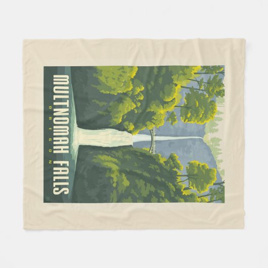 Multnomah Falls | Oregon Fleecedecke (Vorderseite (Horizontal))