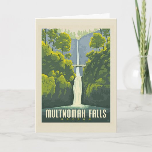 Multnomah Falls | Oregon Karte (Vorderseite)
