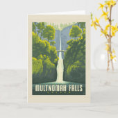 Multnomah Falls | Oregon Karte (Gelbe Blume)