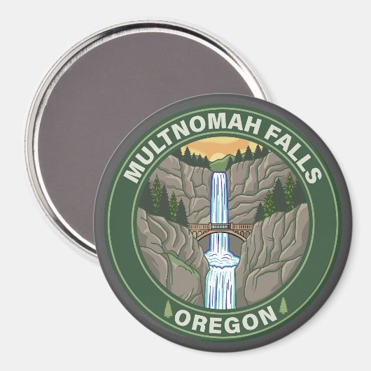 Multnomah Falls Oregon Magnet (Vorderseite/Rückseite)