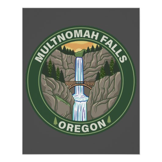 Multnomah Falls Oregon Poster (Vorderseite)