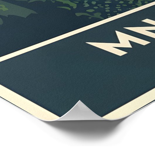 Multnomah Falls Oregon Poster (Ecke)