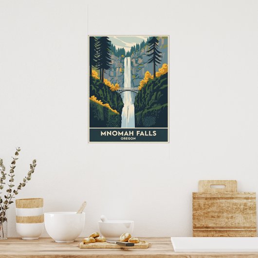 Multnomah Falls Oregon Poster (Küche)