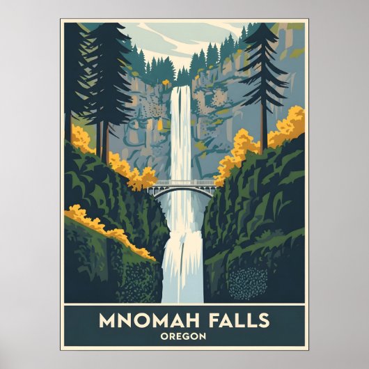 Multnomah Falls Oregon Poster (Vorne)