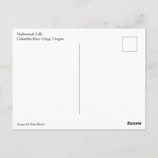 Multnomah Falls, Oregon Postkarte (Rückseite)
