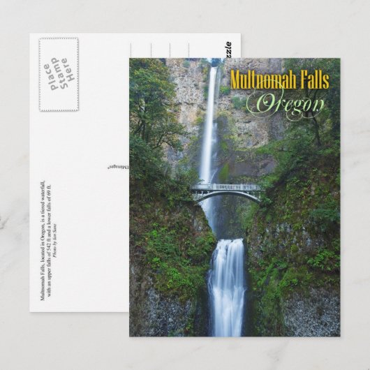 Multnomah Falls, Oregon Postkarte (Vorne/Hinten)