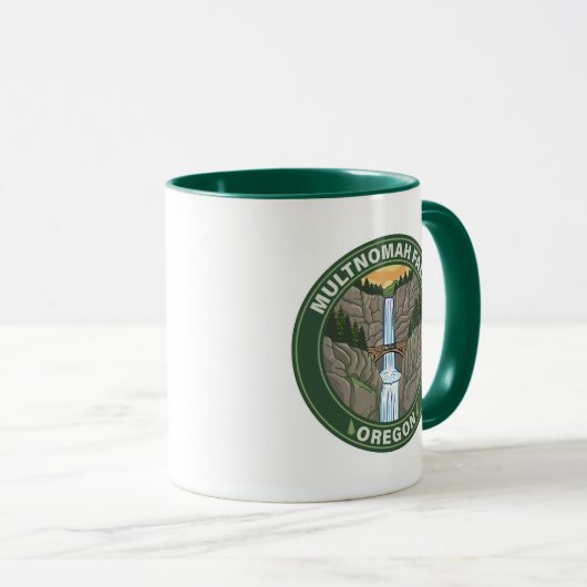 Multnomah Falls Oregon Tasse (VorderseiteRechts)