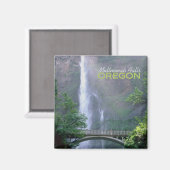 Multnomah Falls Oregon Travel Souvenir Magnet (Vorderseite/Rückseite)