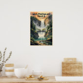 Multnomah Falls Oregon Vintage Reiseplakat Poster (Küche)