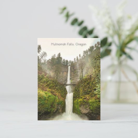 Multnomah Falls Oregon Wasserfall Postkarte (Stehend Vorderseite)