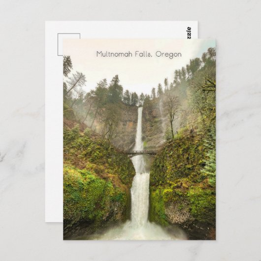 Multnomah Falls Oregon Wasserfall Postkarte (Vorne/Hinten)