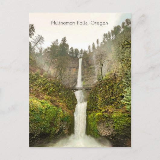 Multnomah Falls Oregon Wasserfall Postkarte (Vorderseite)