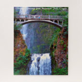 Multnomah Falls Oregon. Weihnachtsgrüße Puzzle (Vertikal)