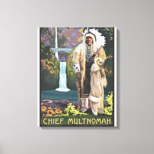 Multnomah Falls, OregonChief Multnomah Leinwanddruck (Vorderseite)