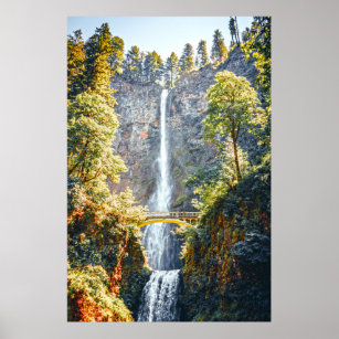 Multnomah Falls-Portland Oregon-Travel-Fotografie Poster