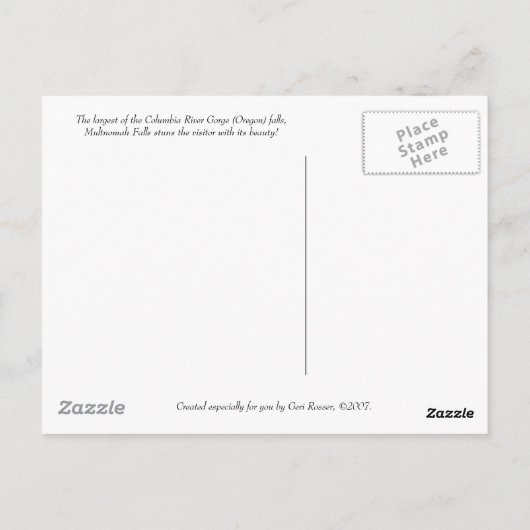 Multnomah Falls Postcard Postkarte (Rückseite)