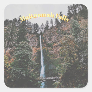 Multnomah Falls Quadratischer Aufkleber