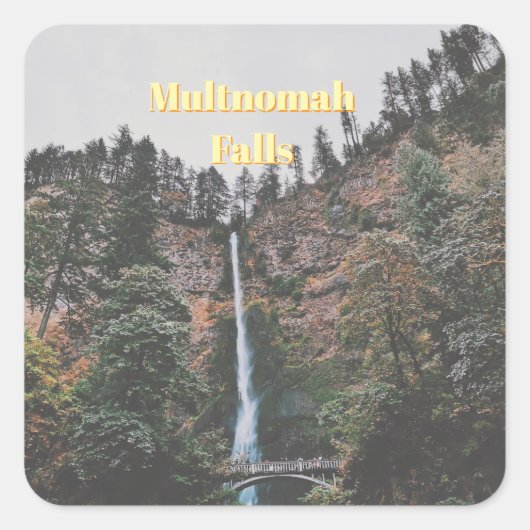 Multnomah Falls Quadratischer Aufkleber (Vorderseite)