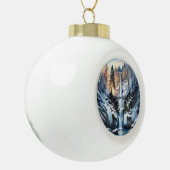 Multnomah Falls Snowy Christmas Tree Keramik Kugel-Ornament (Links)