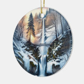 Multnomah Falls Snowy Christmas Tree Keramik Ornament (Links)