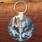 Multnomah Falls Snowy Christmas Tree Schlüsselanhänger (Vorderseite)